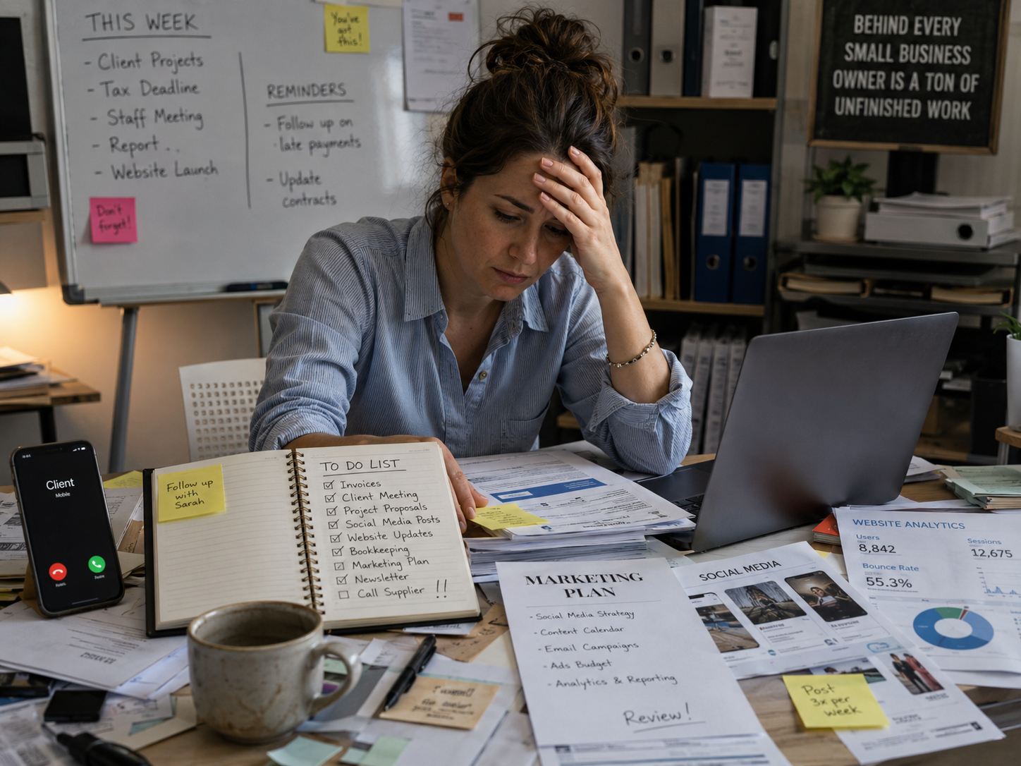 Is marketing really that important? Stressed small business owner with too much to do