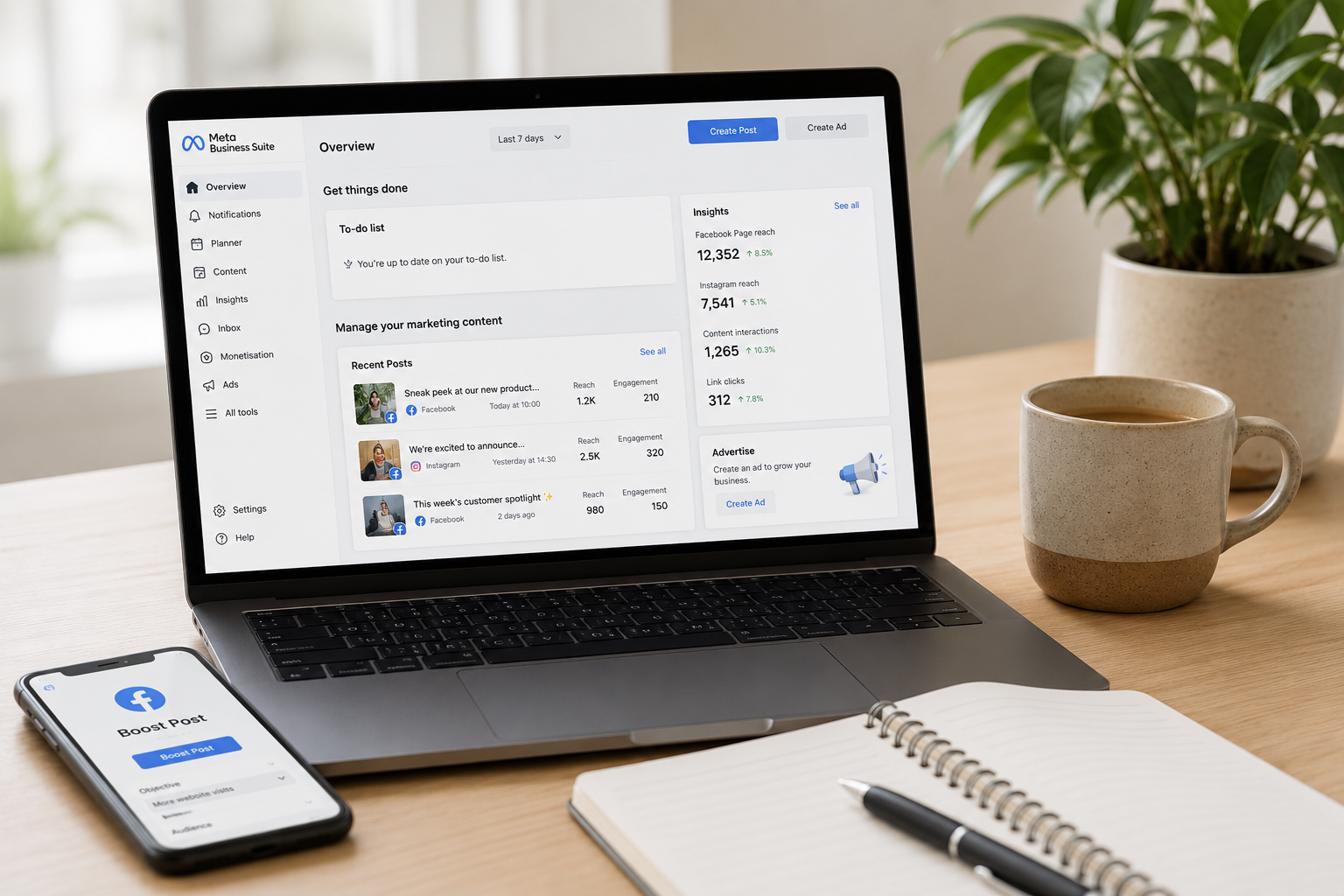 what is the different between boosting a post and running a meta ad?