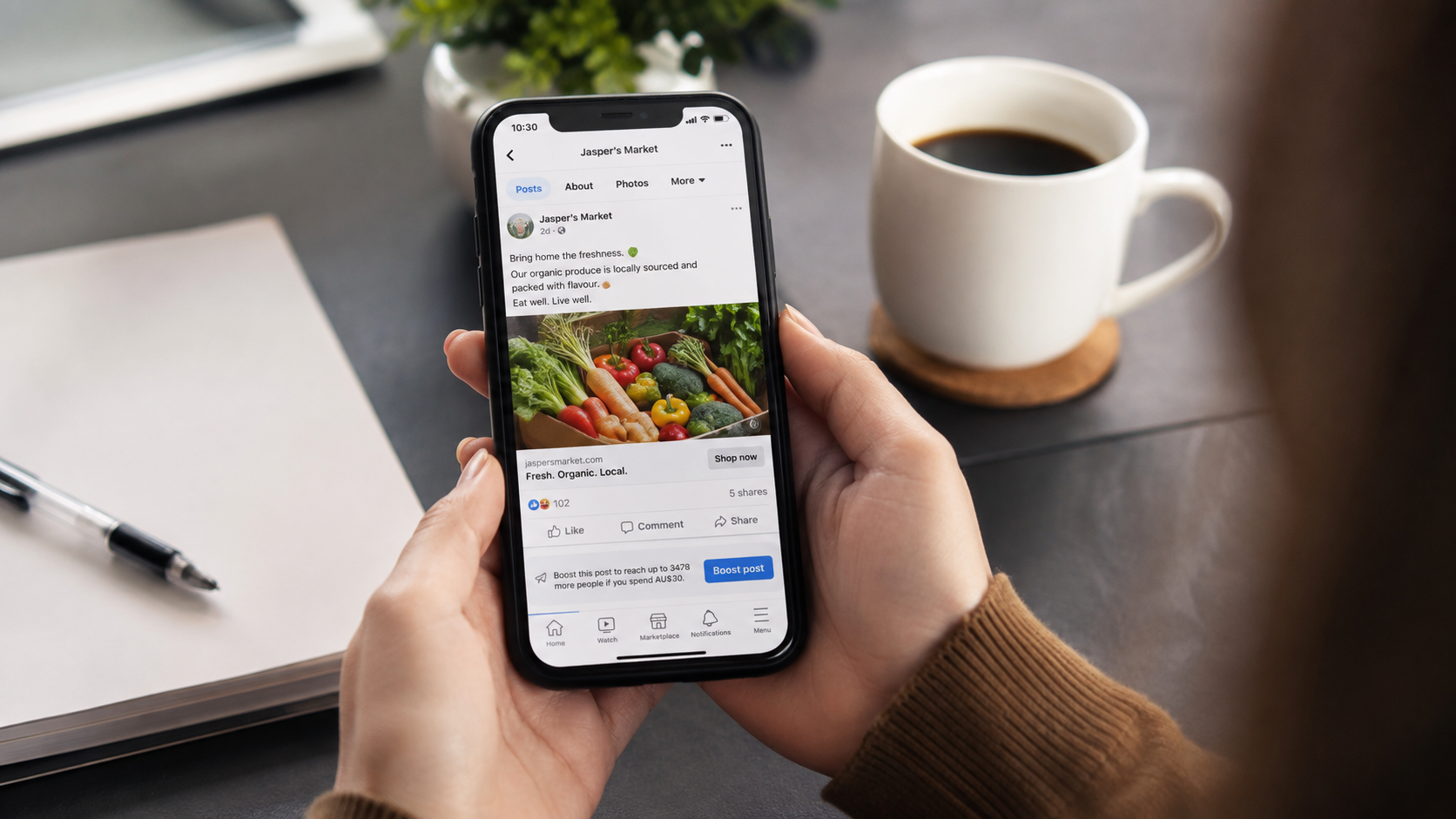 difference between boosting a post and running a meta ad